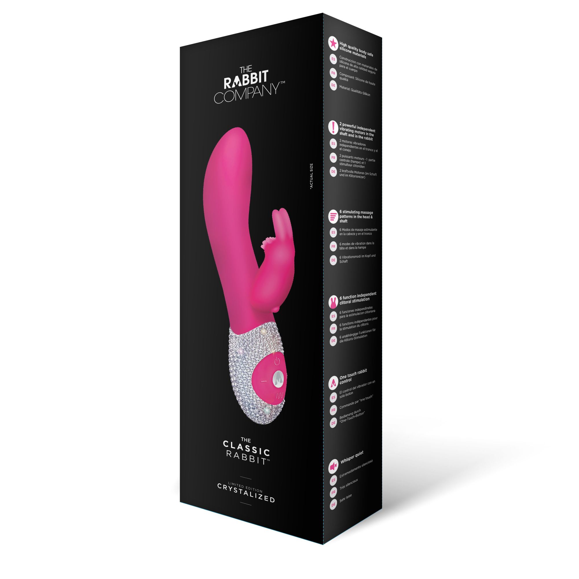 вибратор the rabbit company classic crystal, розовый в России