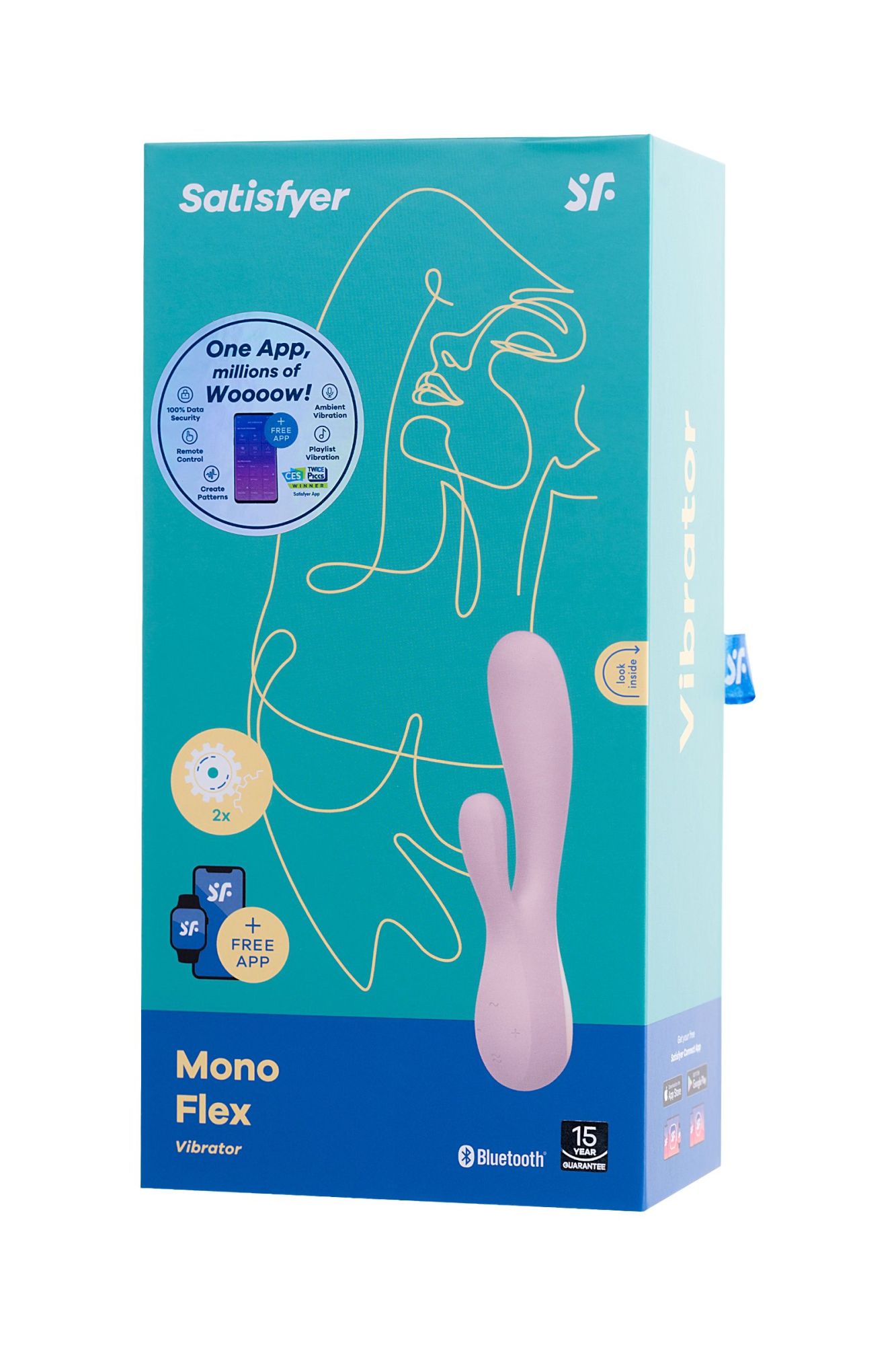 нереалистичный вибратор satisfyer mono flex, силикон, розовый, 20,4 см. в России