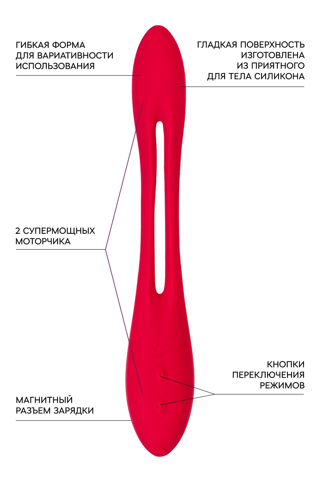 многофункциональный вибратор для пар satisfyer elastic joy, красный в России