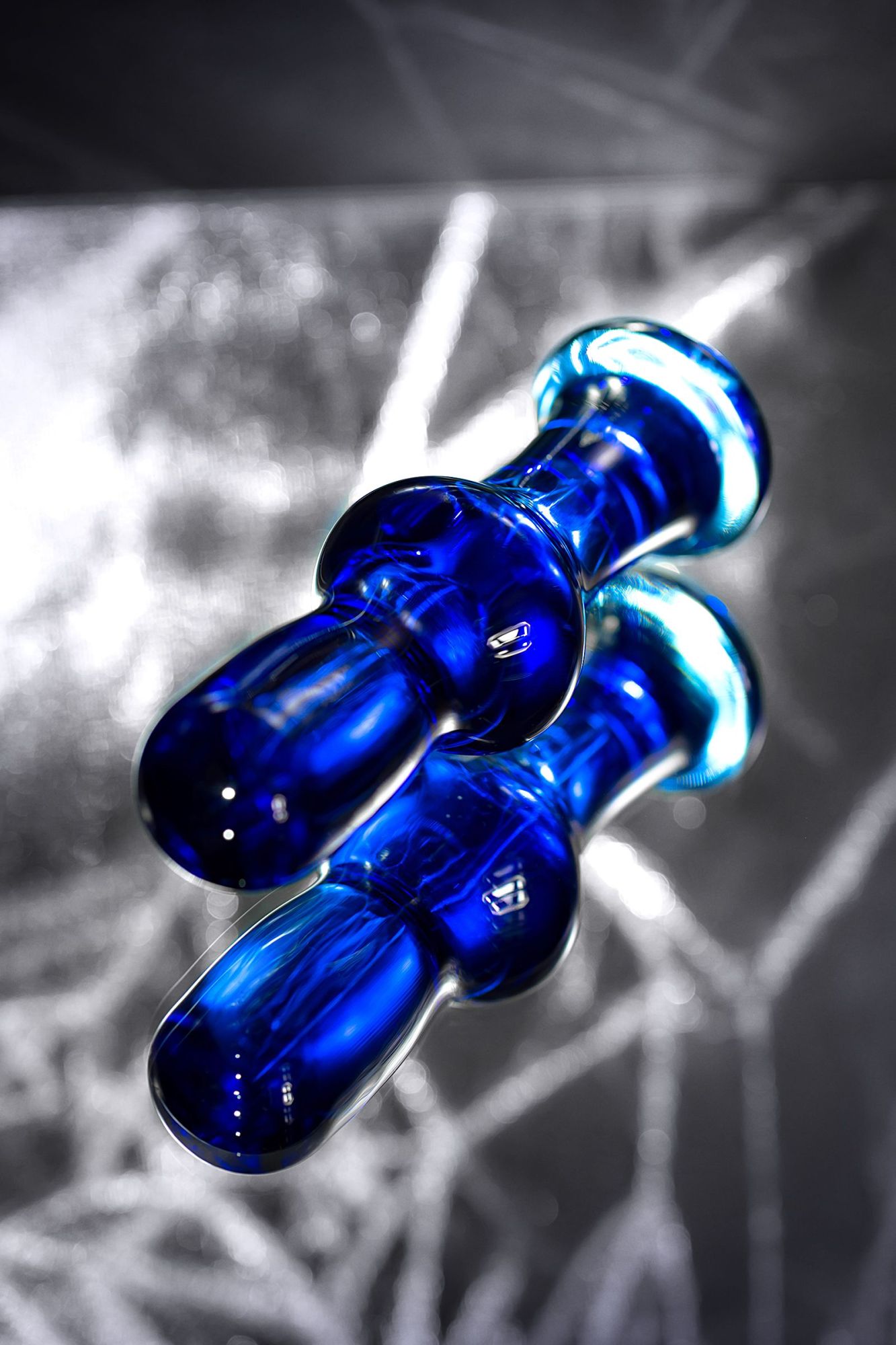 анальная втулка sexus glass, стекло, синяя, 13,5 см, ø 4,5 см в России
