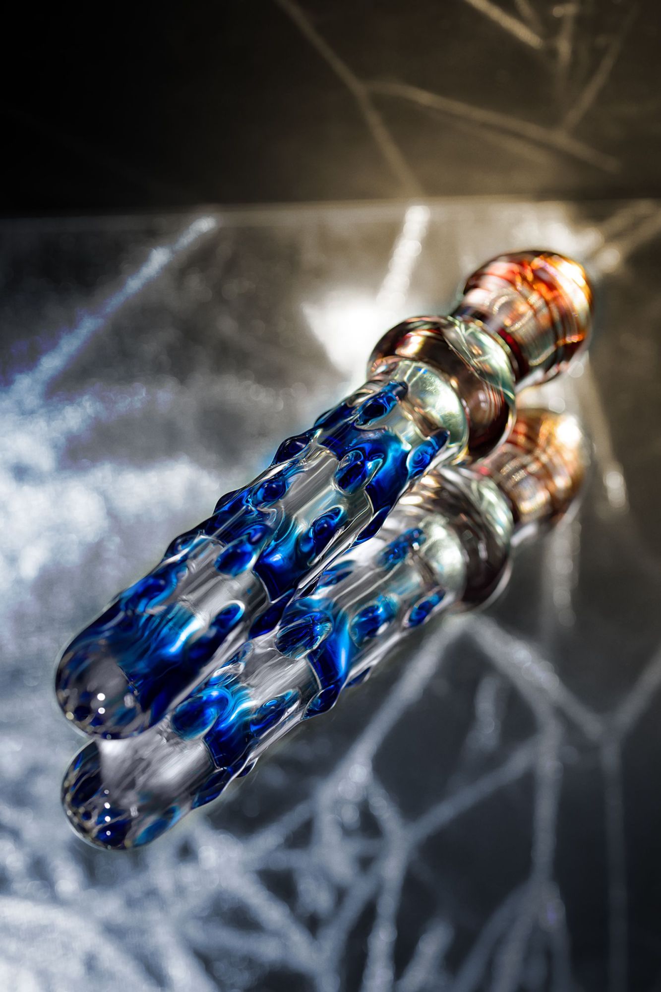 двусторонний фаллоимитатор sexus glass, стекло, прозрачный, 20 см в России