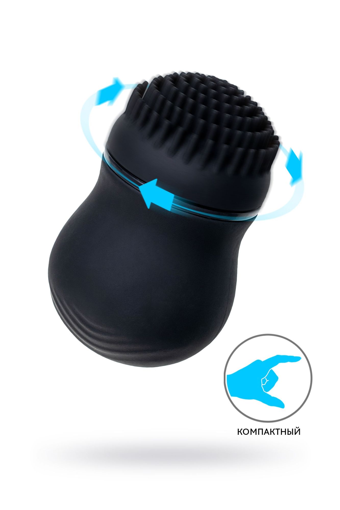 стимулятор клитора ppp curu-curu brush roter, abs-пластик, черный, 5,5 см в России