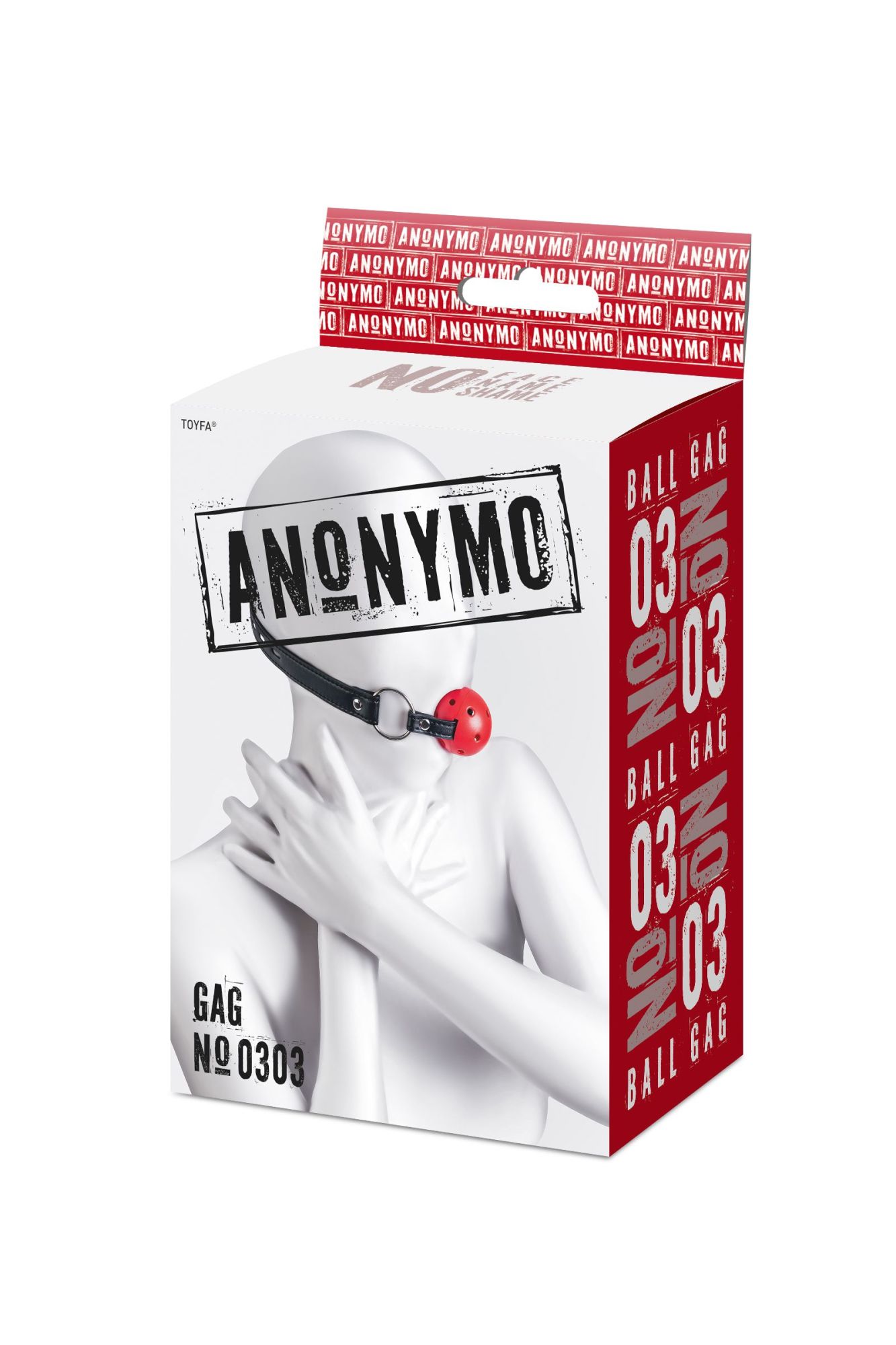 кляп anonymo #0303, abs пластик, красный, 64 см в России