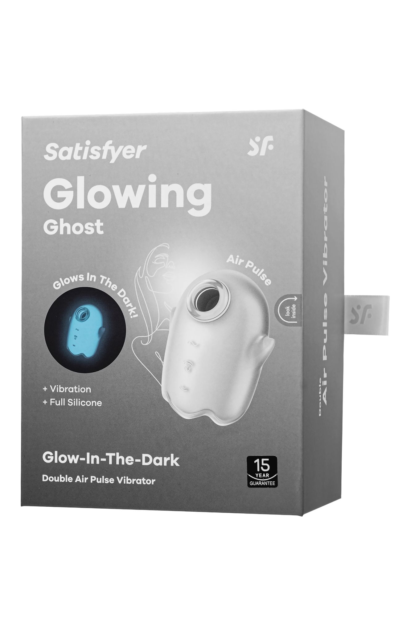 вакуум-волновой бесконтактный стимулятор клитора satisfyer glowing ghost, силикон, белый, 8,4 см в России