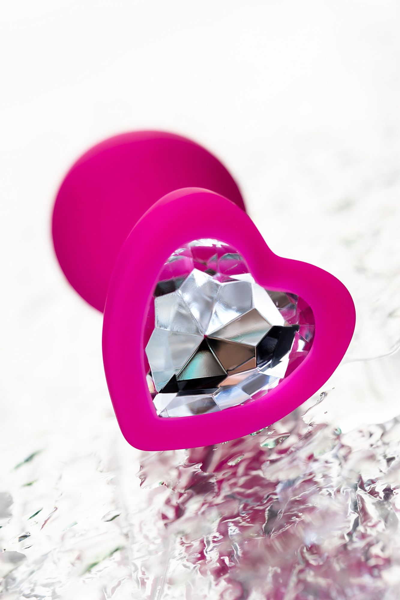 анальная втулка todo by toyfa diamond heart, силикон, розовая, 7 см, ø 2 см, 18 г в России