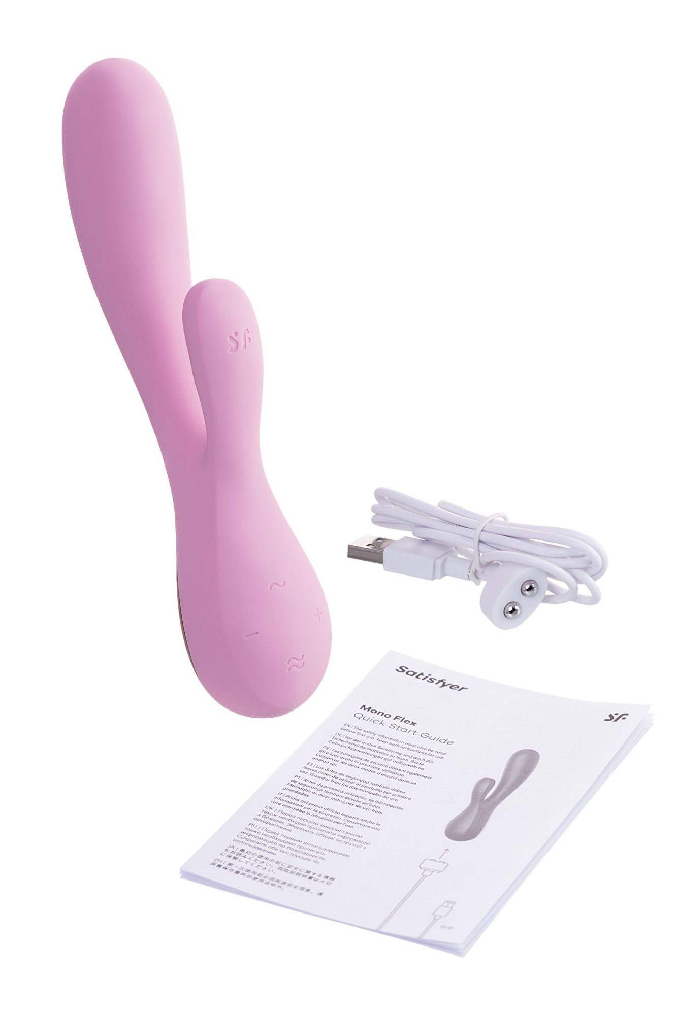 нереалистичный вибратор satisfyer mono flex, силикон, розовый, 20,4 см. в России