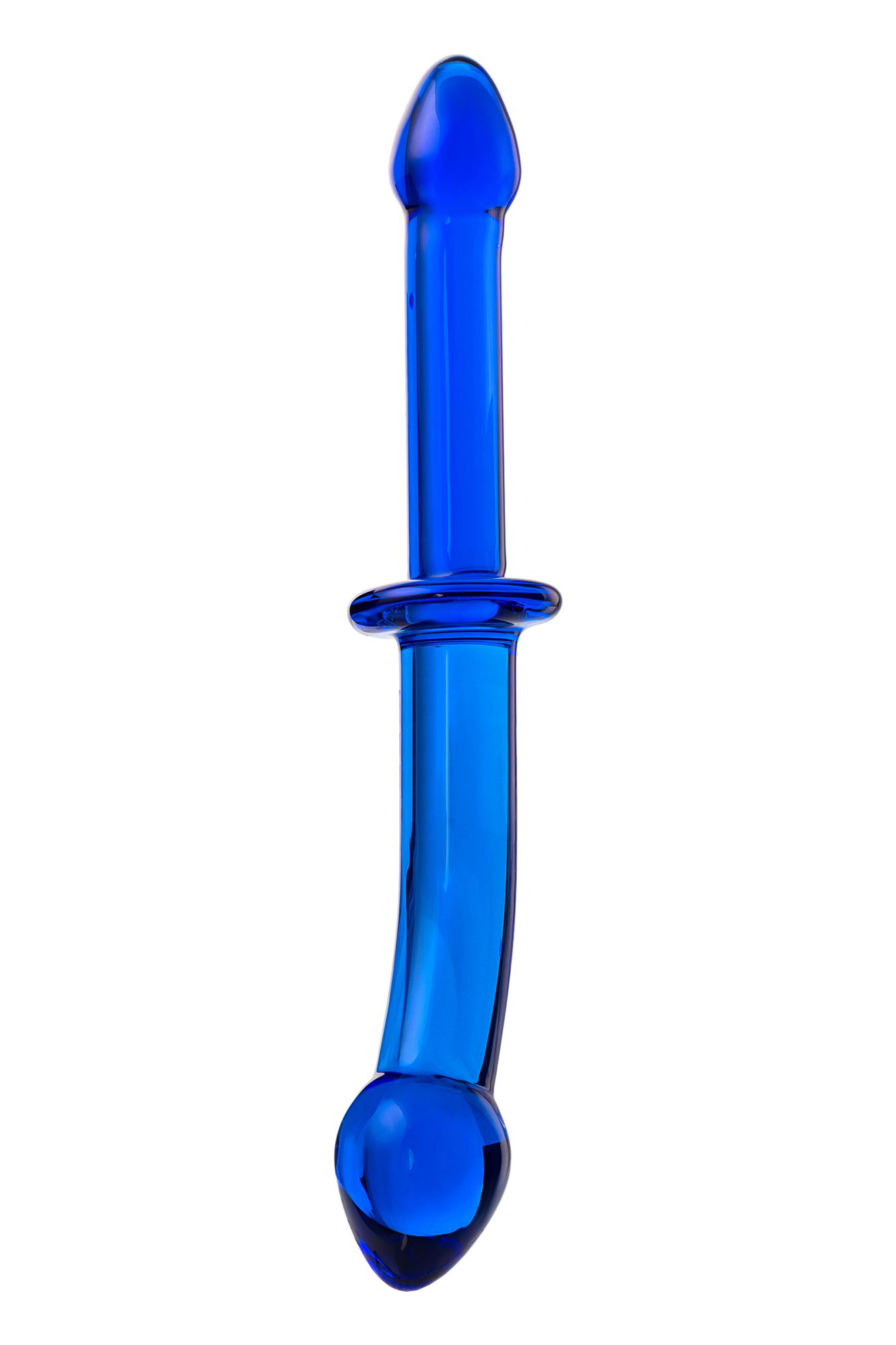 двусторонний фаллоимитатор sexus glass, стекло, синий, 25 см в России